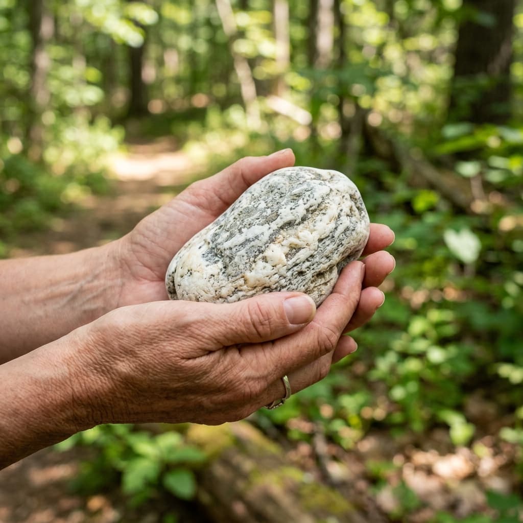Holding a stone